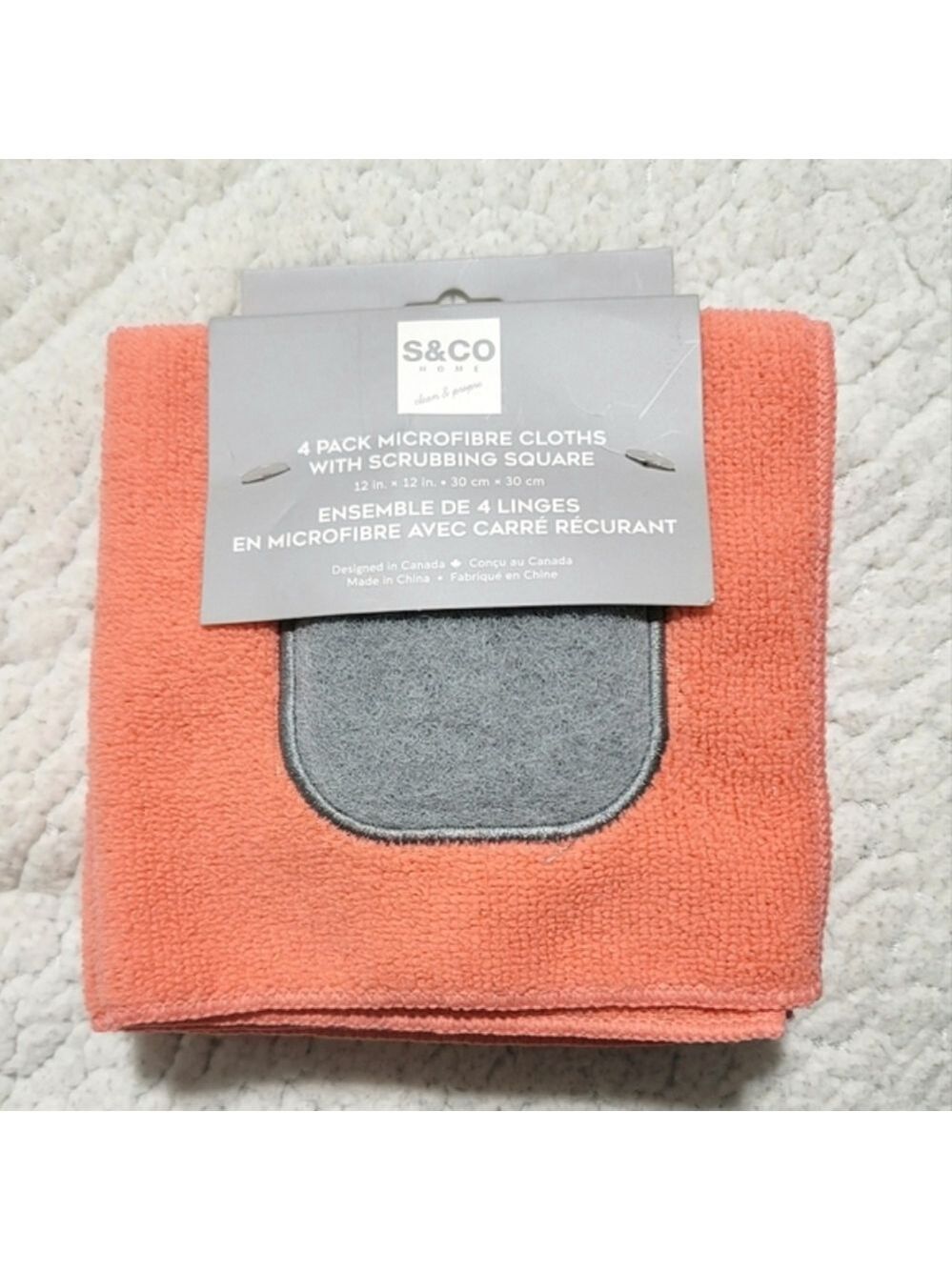 NWT S & Co Home Microfiber Cloths with Scrubbing Square (4 in Pack)